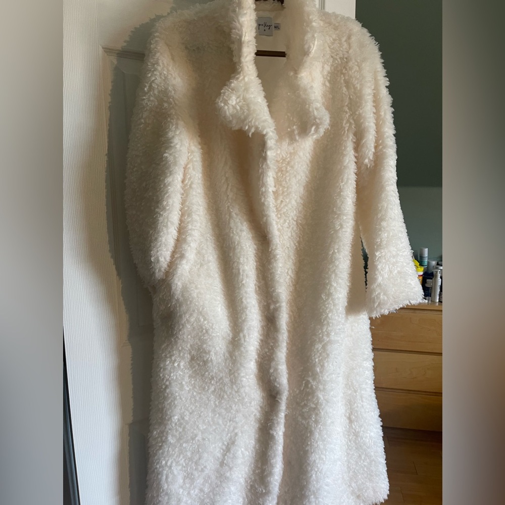 Brand New Fuzzy Trench coat from O Polly! Never worn